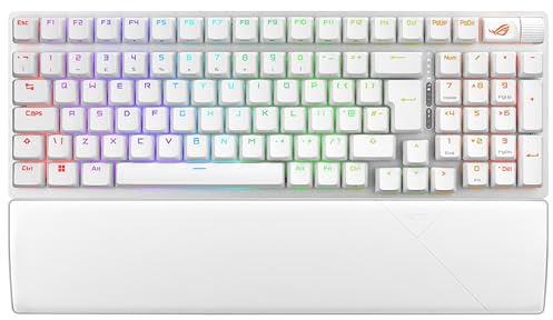 ASUS ROG STRIX SCOPE II 96 RX Wireless RGB Mechanical Gaming Keyboard, 96% Layout, Streamer Hotkeys, ROG RX Switches, Multifunction Controls, White