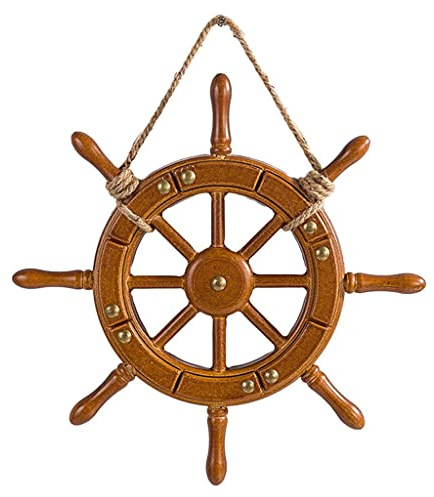 LOVIVER Timone Fatto a Mano in Legno Sea Life Tema Ornamento da Parete Decorazioni da Appendere Decorazioni Marine, 35 cm