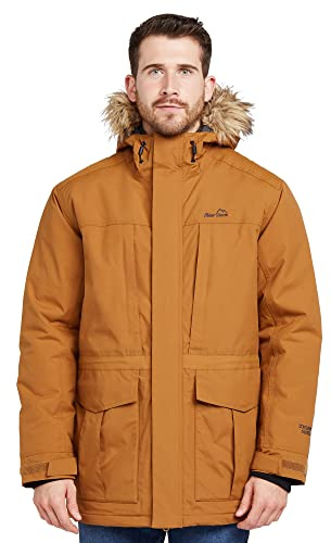 Peter Storm Men's Peter Parka III Jacket with Faux Fur Trimmed Hood & 7 Utility Pockets, Waterproof, Breathable & Insulated Winter Coat (UK, Alpha, XS, Regular, Regular, Brown)