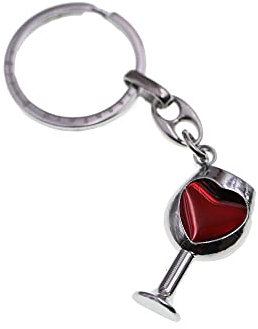 Generico Porte-clés en métal gobelet à vin avec cœur bonbonnière