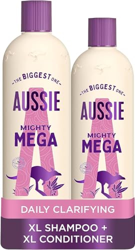 Aussie Mega Shampoo und Conditioner Set, Haarpflege für trockenes, geschädigtes Haar, veganes Shampoo und Conditioner, silikonfrei, XL Vorteilspack, 1145 ml, 2 Stück