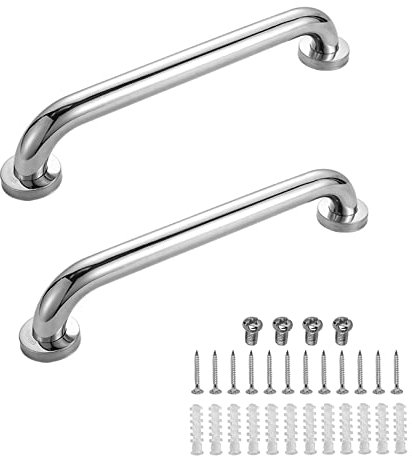 SH-RuiDu Barre antiscivolo per vasche da bagno, 2 pezzi in acciaio inox per bilanciamento vasca da bagno, maniglia per doccia anziani, disabilità