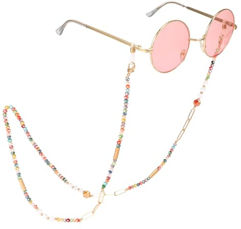 BTHRORO Brillenketten für Damen, Bunte Perlen Brillenbänder Sonnenbrillenband Lesebrillen Brillen Cord Anti-Rutsch Brillenband für Frauen Mädchen