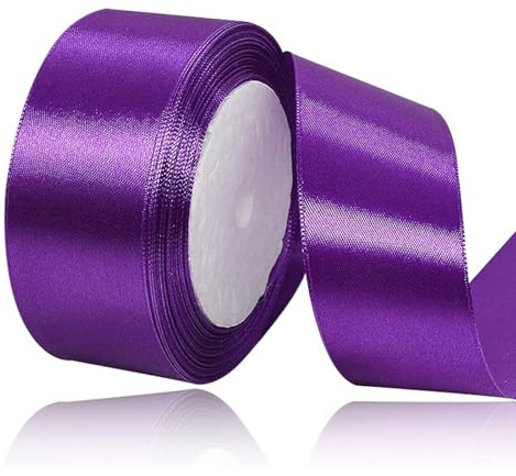 4 cm lila satinband, satin dekorband present presentband brett band för klänning bröllop, dop och födelsedagspresenter, satin dekorband, dekorband presentförpackning, 22,8 m ..