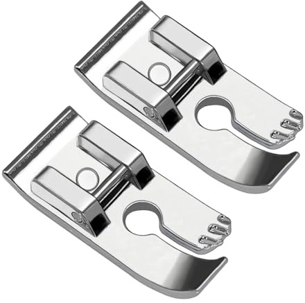 ZhXu Shuo 2 Pcs 1/4 Inch Straight Stitch Presser Foot for Low Shank Snap-On Singer, Brother, Janome, Juki, Babylock, Elna, Kenmore, White, Necchi, Simplicity, Euro-Pro