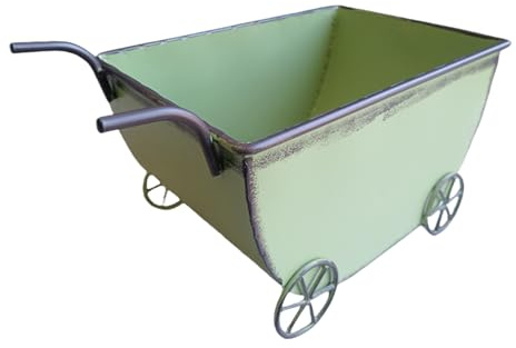 QUEENYARD Brouette en fer - Chariot de fleurs moderne en métal - Support pour plantes - Pour intérieur, jardin, terrasse, balcon extérieur