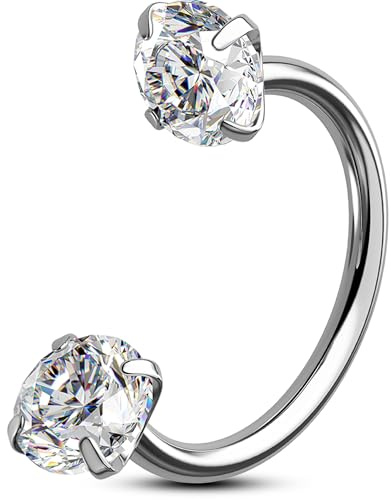 OUFER Body Piercing Hästsko Nose Ring Hoops 20G Nostril Piercing Jewellery Titan Septum-ringar internally Helix Tragus Daith Lip Eyebrow Earring Piercingar smycken kvinnor män 6 mm/7 mm/8 mm
