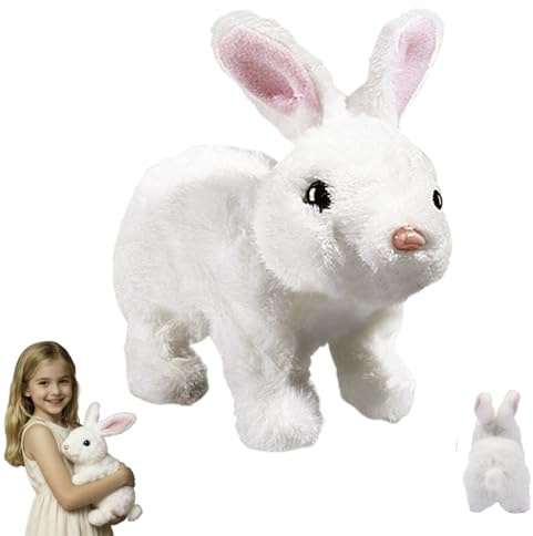 My Realistic Bunny Toy, Cute Bunny Stuffed Animal Plush Toy, Interactive Easter Rabbit Toys With Sounds And Movements, Electronic Bunnys Can Hopping Jumping, Shaking Ears For Boys Girls