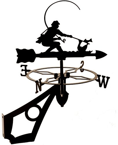 Dragon Laser Ltd., Fisherman Decorative Weathervane, Fishing, **WITH ANTI-RUST COATING**