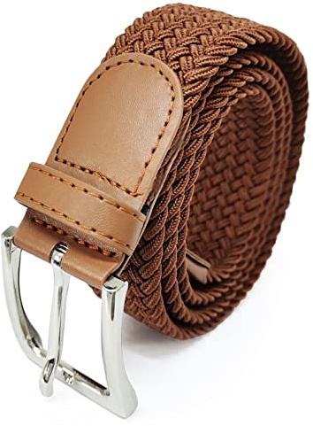 Glamexx24 Ceinture élastique unisexe en tissu tressé, extensible et réglable pour homme et femme, plusieurs couleurs disponibles, largeur de 3,5 cm, longueur de 85 cm à 155 cm