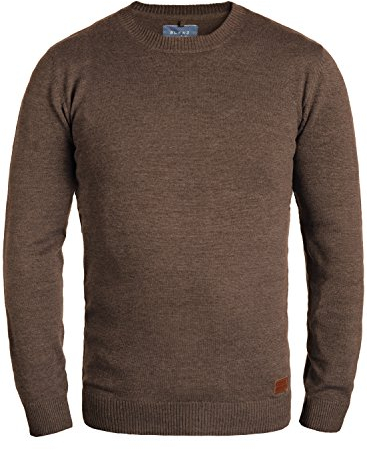 Blend BHLars Herren Strickpullover Feinstrick Pullover mit Rundhals-Ausschnitt Baumwollmischung Regular fit, Größe:XL, Farbe:Mocca Mix (70816)