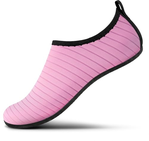SEEKWAY Water Shoes Quick-Dry Aqua Socks Barefoot Non Slip for Beach Swim Yoga Pool Lake Surf Women Men Pink SK002(U)