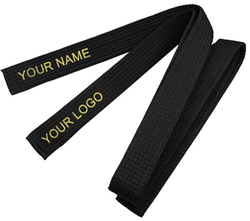 TOPTIE Ceinture de karaté brodée personnalisée, Ceinture de Rang de Judo Taekwondo d'arts Martiaux