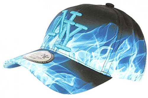 Hip Hop Honour Casquette Enfant Bleue et Noire Streetwear Fire NY Baseball de 7 a 11 Ans - Taille Unique - Orange