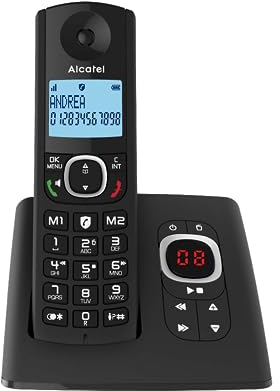 ALCATEL F530 Voice - Schnurloses Festnetztelefon DECT mit Anrufbeantworter - Großes beleuchtetes Display - Freisprechfunktion - Anrufblockierungsfunktion - 2 Direktwahltasten - Schwarz