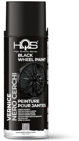 HQS Bomboletta di Vernice Spray 400ml per Cerchi Auto e Moto (Nero Opaco)