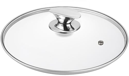 Tempered Glass Lid for Replacement, Clear Cover for Pans and Pots, 8, 9.5, 10.5, 11, 12, 12.5 Inch Lids for Cookware Cooking, Frying Pans, Skillets, Dutch Oven, Sauce Pan (8 In)