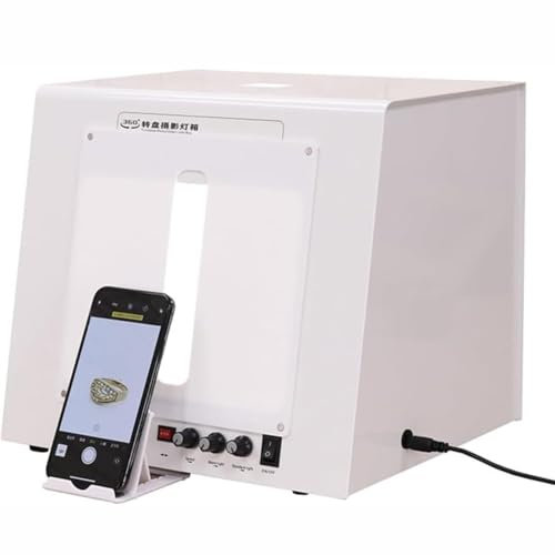 MQDLJSE Caja de luz para Estudio fotográfico para fotografía de Productos, Kit de Carpa de fotografía con Caja de luz portátil, Mesa giratoria Regulable con softbox para fotografía de Joya