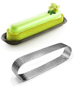 STOBAZA 2pcs Elegant Oval Cake Molds Stainless Steel Mousse Molds Tartlet Moulds Baking Pans for Pies Cheesecakes and Desserts