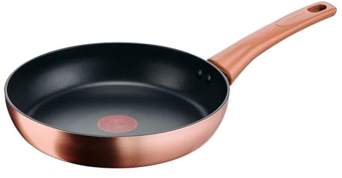 Lagostina Rosé, Padella Antiaderente Ø 26 cm, Rivestimento Titanium, Indicatore di Calore Thermo-Signal, Manico Rivettato, Compatibile con Induzione, Colore Oro Rosa
