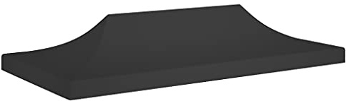 Mokuyary Bâche de rechange pour pavillon de jardin Couverture de rechange pour toit de pavillon ancien Toit de tonnelle pour célébrations Noir 6 x 3 m 270 g/m²