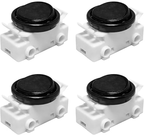 4 stycken vippbrytare rund, kompatibel med BJB 43.409, ON/OFF, 250 V 6 A | Inbyggd vippströmbrytare på/av, mini reservbrytare för bord, inbyggd lampa, vägglampa, LED, hushållsapparater