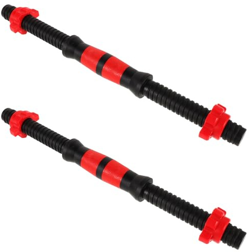 KICHOUSE Set 2 Pezzi Manubri da Palestra con Barre in Acciaio e Plastico, Spinlock con 4 Dadi per Allenamento Forza e Addominali, Manubri Regolabili Versatili Colore Casuale