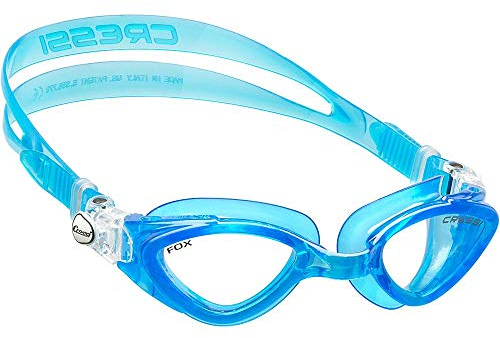 CRESSI Fox Goggles Acquamarine/Aquamarine - Premium Adult Swimming Goggles Pool and Water Sports, Anti Fog 100% Anti UV, Aquamarine_Clear Lens, One Size