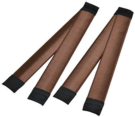 Pretop 2er Pack Mädchen Damen Hair Styling Tool Donut Hair Bun Maker [braun] French Twist Haar Brötchen Styling Braid Halter Werkzeug (Perfekt für lange und dicke Haare)
