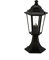 Lampada da sentiero in vetro alluminio nero IP44 terrazza H:40 cm E27 Lanterna rustica nostalgica da piedistallo per esterni PARIS