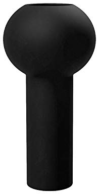 Cooee Design Vase Pillar aus Keramik in der Farbe Schwarz Handgefertigt, Durchmesser: 12cm, Höhe: 24cm, HI-028-27-BK