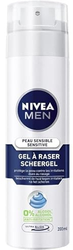 NIVIEA FOR MEN - Gel À Raser Sensitive Et Doux 200Ml - Lot De 4 - Vendu Par Lot