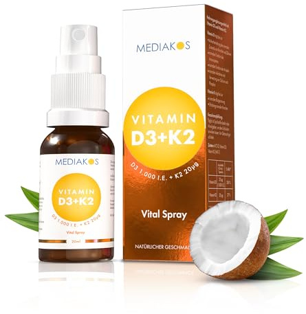 Mediakos® Vitamin D3 + K2 1.000 I.E. Spray 20 ml - Kinder & Erwachsene