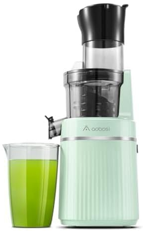 AOBOSI Estrattore frutta e verdura 200 W- Estrattore con coperchio di sicurezza reversibile-Estrattore di succo- Estrattore frutta e verdura a freddo per frutta e verdura con chip intelligente. Verde