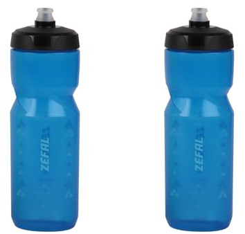 ZEFAL Pack Sense Soft 80 Bicycle and Mountain Bike Bottles - Set of 2 Soft and Odourless Sports Bottles - BPA-Free Water Bottle - Silicone Teat - Transparent Blue, 2 x 800 ml
