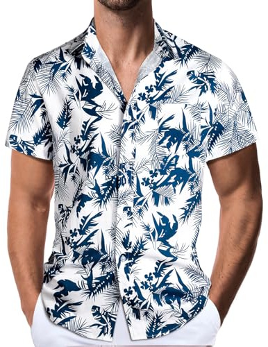 Danfiki Camisa Hawaiana Hombre Camisa de Playa Camisas de Verano para Hombre Camisa Causal para la Playa