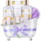 Bade Geschenkset für Frauen, 8-teilig, Lavendelduft, Wellness Set mit Deko Badewanne, Geburtstagsgeschenk, Weihnachtsgeschenk, Muttertagsgeschenk