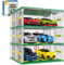 TOY PLAYER DIY 3-stöckige Garage Klemmbausteine Baustein, kompatibel mit Speed Champions Autos, 130PCS Garage Spielzeug Displayständer (ohne Autos)