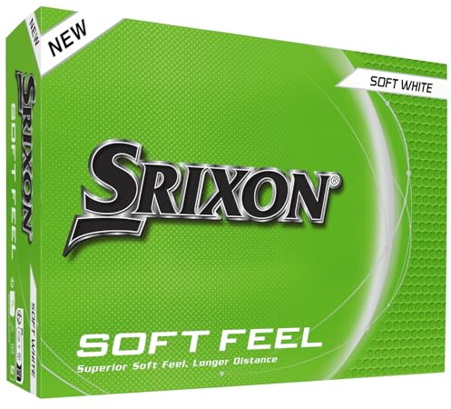 Srixon Soft Feel_14 Balles de Golf Ultra-Douces et Longues Distances| Trajectoire Stable et Spin maîtrisé| Toucher Premium et contrôle Autour du Green| Jaune/Blanc