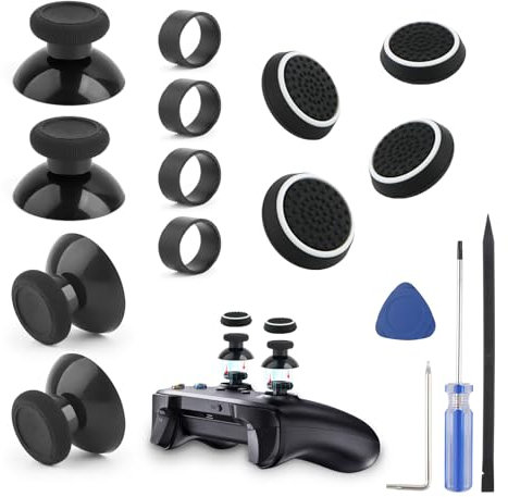pour Xbox Series S/Series X Thumbstick Analogique per Xbox One S/One X Stick Analogique de Remplacement pour Xbox One Thumbstick Accessoires avec Capuchons Thumbstick Outils de Réparation(4 Pièces)