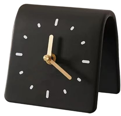 KESOTO Reloj de Escritorio Silencioso, Reloj de Mesa, Minimalista, Decorativo, Adorno de Mesa, Moderno para Oficina, Estantería, Escritorio, Habitación, Negro, Individual