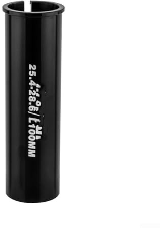 Honseadek Bike Seatpost Reducer 27.2 to 28.6mm, Aluminium Alloy 6061 Seat Tube Adapter Sleeve for Mountain Road Bike, Black Frame Size Converter Shim