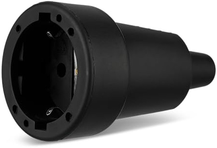 REV Schutzkontaktkupplung - Gummi-Kupplung für Verlängerungskabel, 230V/16A, 3680W, schwarz