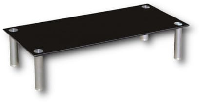 Euro Tische Meuble TV en verre en 3 tailles et couleurs différentes – Idéal comme meuble TV ou support d'écran, noir/verre – 100 cm