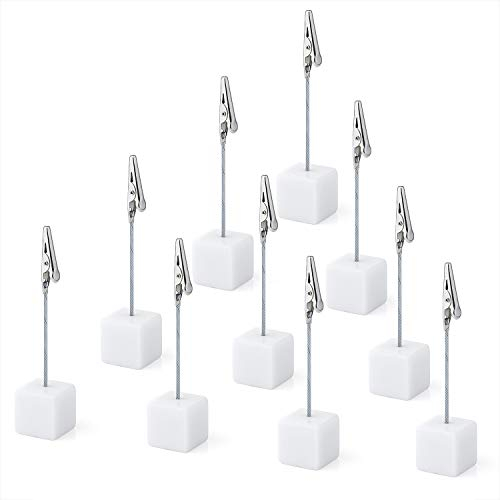 Memo Clip Halter Ständer, Diealles 10 PCS Memohalter Sitzkartenhalter Postkartenhalter für Bilder Karte Hinweis Büroklammer - Weiß