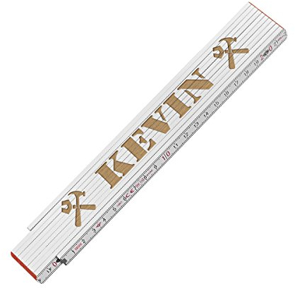 polar-effekt Zollstock Maßstab 2 Meter mit Gravur - personalisierter Meterstab mit Name - Gliedermaßstab für Heimwerker, Geschenkidee für Männer - Motiv Handwerker