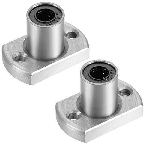 sourcing map 2 Stück Linearkugellager LMH6UU Extra Lange mit Zwei Seitlich Geschnittenen Flanschen, 6 mm Bohrungsdurchm. 12mm Außendurchm. 9mm Länge
