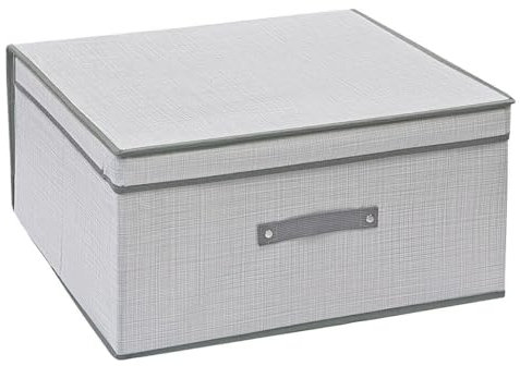 emmevi Scatola Salvaspazio Tessuto Rigida Pieghevole Contenitore Vestiti MOD.Scatola Abiti 41X35X20 Grigio