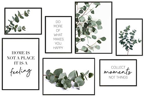 Hyggelig Home Premium Poster Set - 7 hochwertige Natur Wandposter Pflanzen Bilder - Set Eukalyptus ohne Rahmen