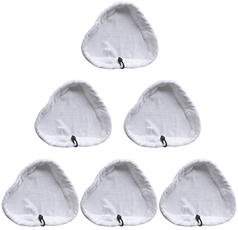 Dzsomt Dampfbesen Ersatztücher 6 Stück Langlebig Ersatztücher Dampfbesen Dampfreiniger Ersatzbezüge für Dampfreiniger Ersatzpads für Dampfreiniger mit Dreieckigem Fuß Mop Pads für Dampfreiniger